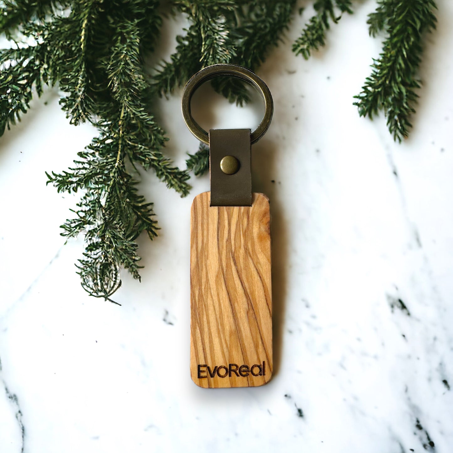 New Home Wood Keychain