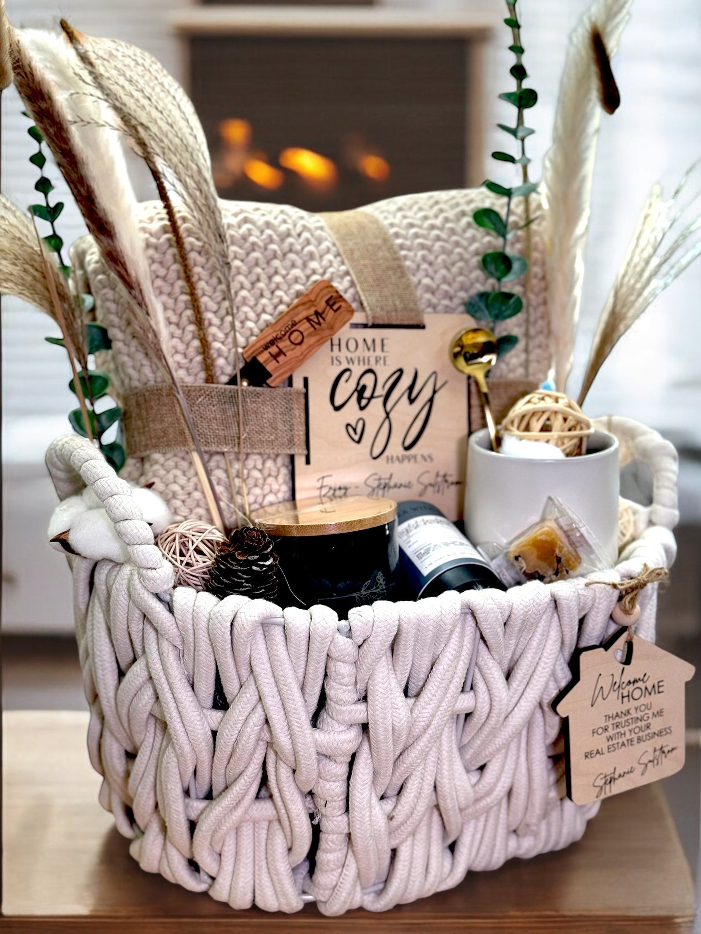 Mid-Size Cozy Basket| Realtor Gift Basket | Welcome Home Gift Basket | Realtor Closing Gift
