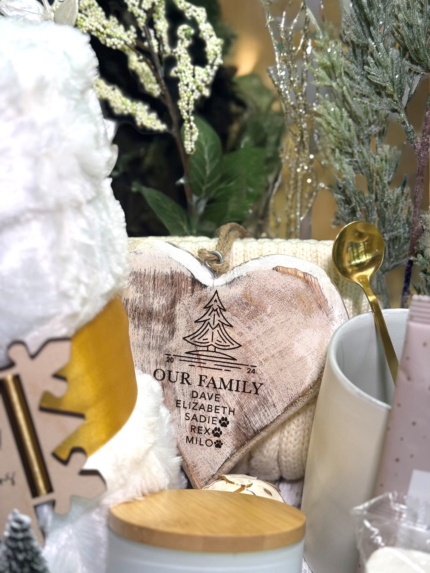 Winter White Holiday Basket | Holiday Cozy Basket | White Christmas Gift Basket