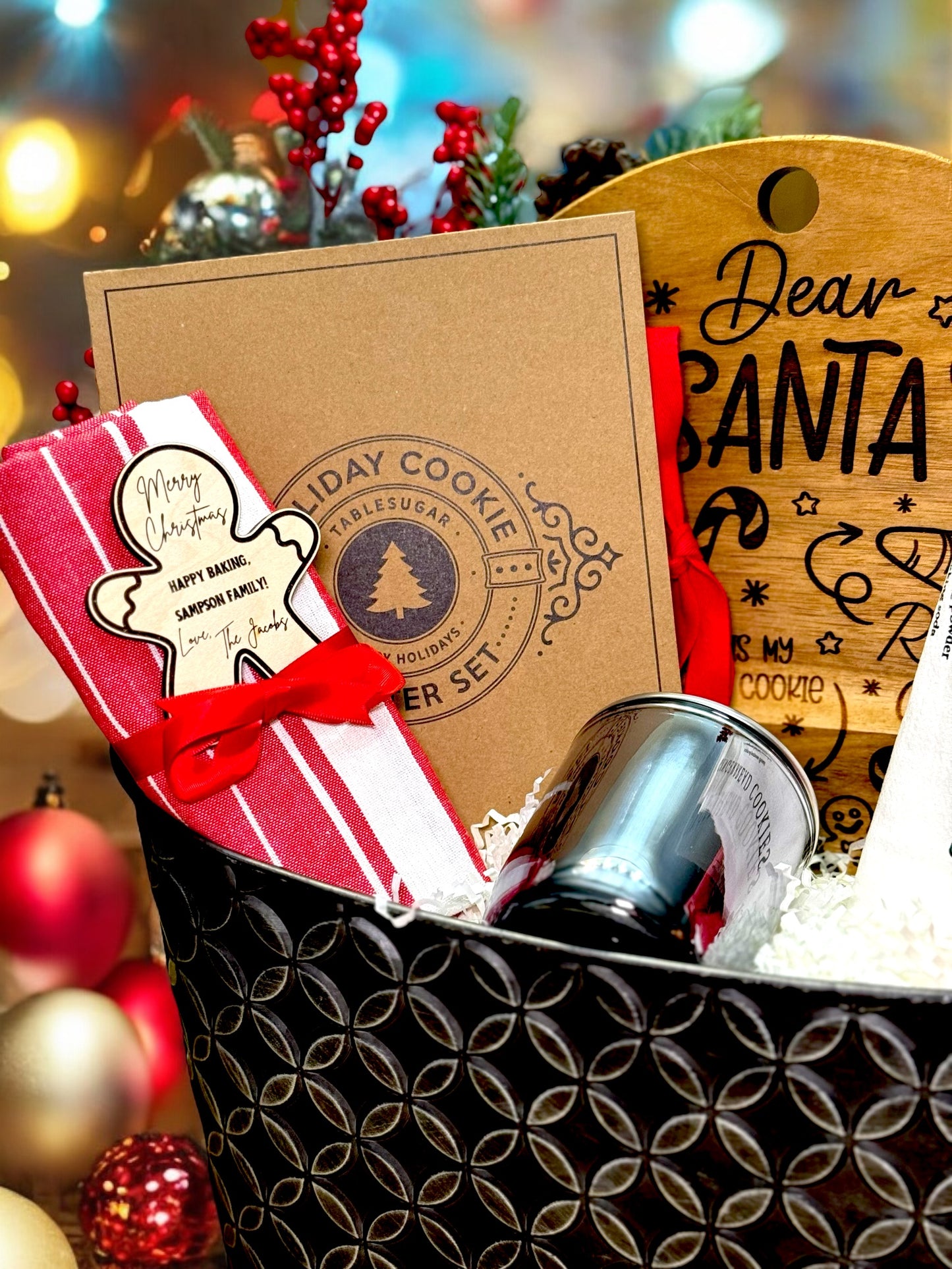 Holiday Baking Basket | Christmas Cookies Baking Basket | Mom/Dad & Me Baking Cookies