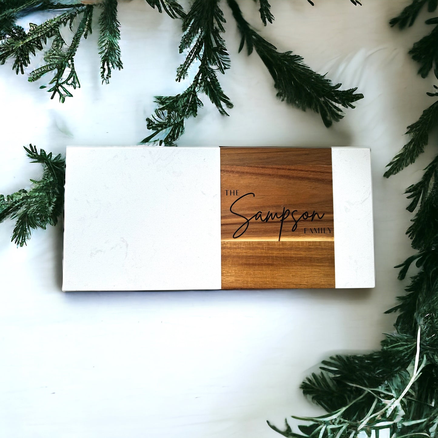 Marble & Acacia Serving Board