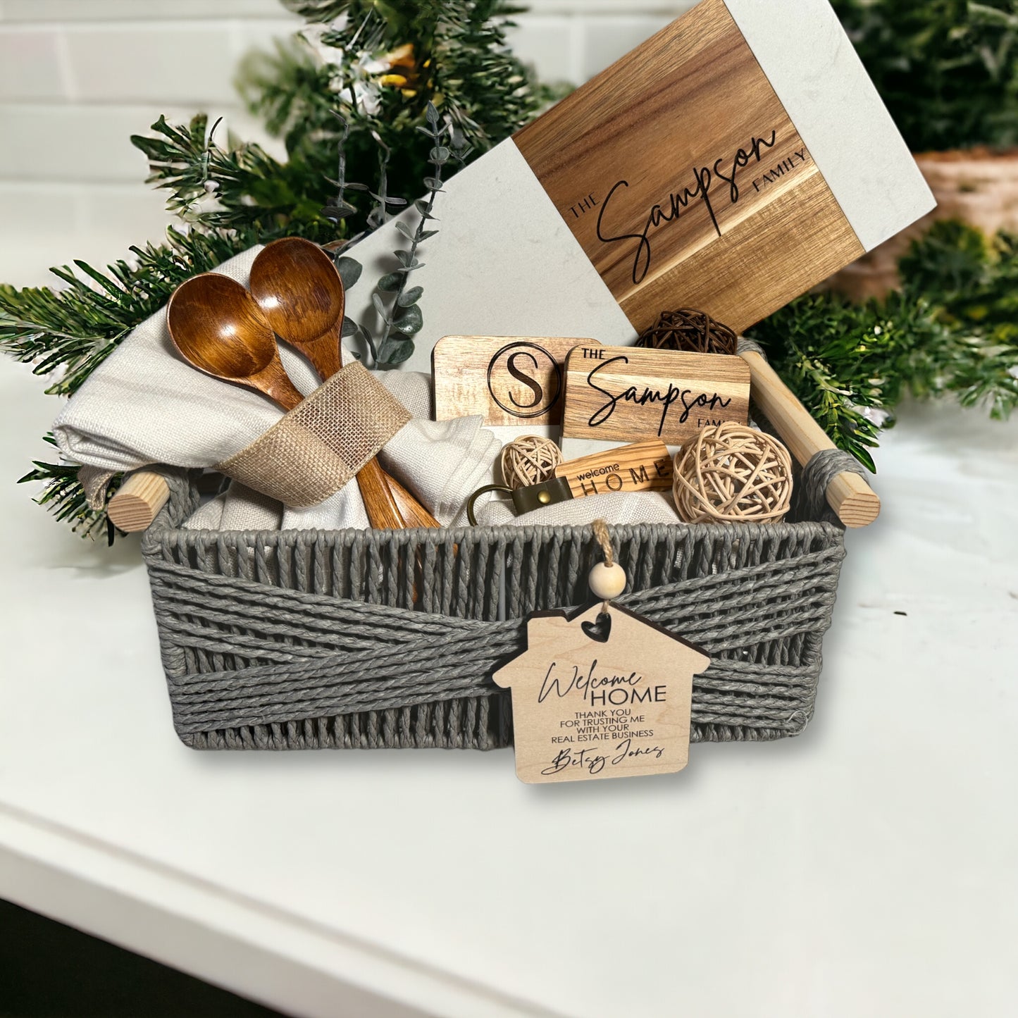 Custom Closing Gift Basket (Small)| Realtor Gift Basket | Welcome Home Gift Basket | Realtor Closing Gift