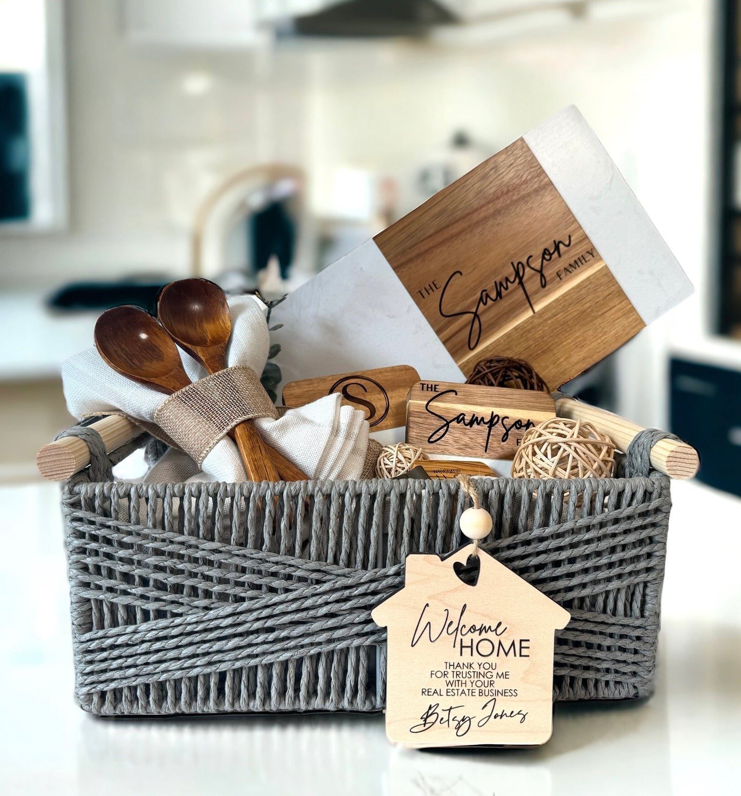 Custom Closing Gift Basket (Small)| Realtor Gift Basket | Welcome Home Gift Basket | Realtor Closing Gift
