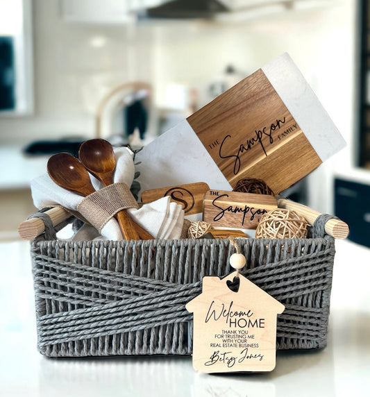 Custom Closing Gift Basket (Small)| Realtor Gift Basket | Welcome Home Gift Basket | Realtor Closing Gift