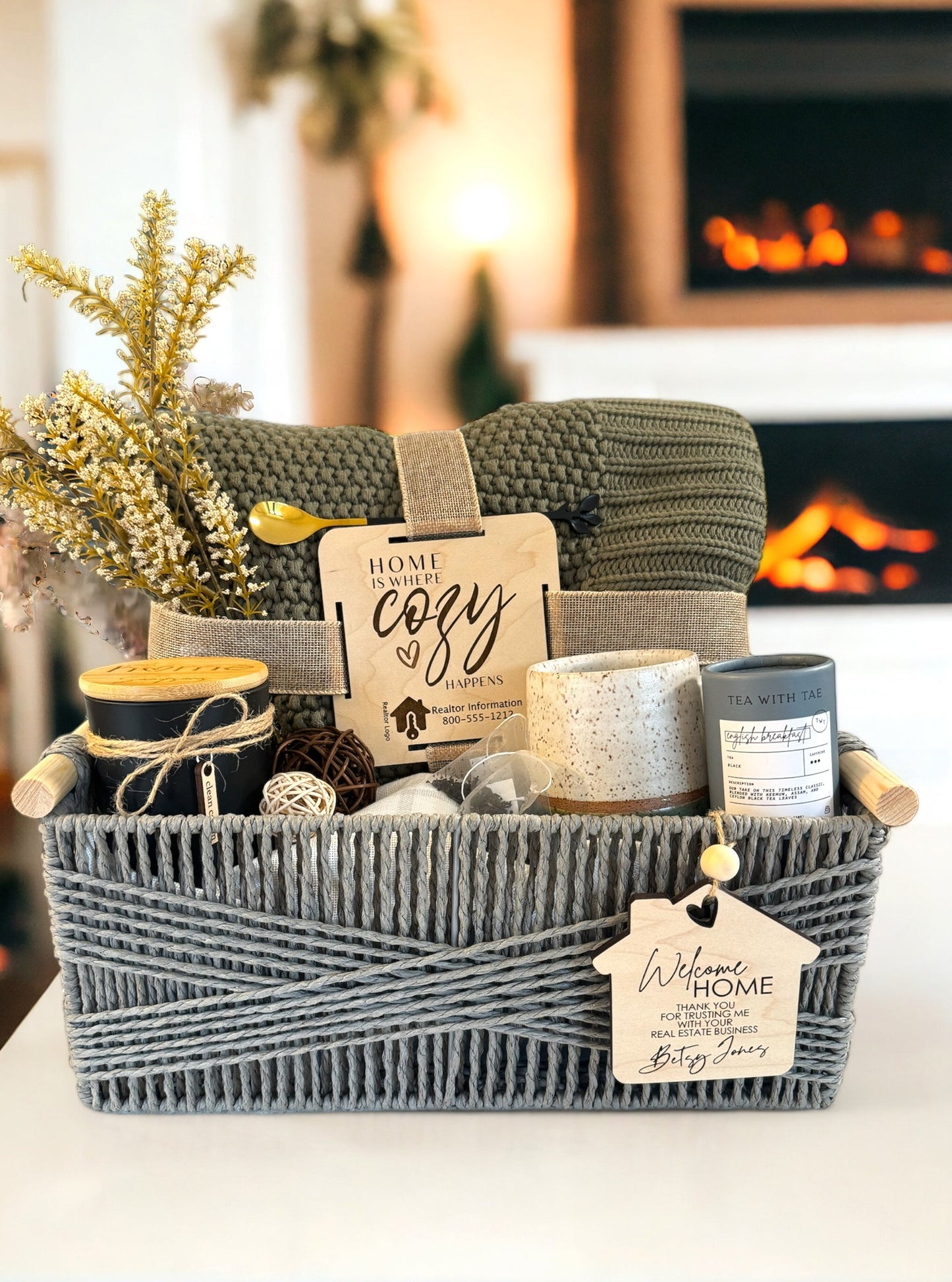 Mid-Size Cozy Basket| Realtor Gift Basket | Welcome Home Gift Basket | Realtor Closing Gift
