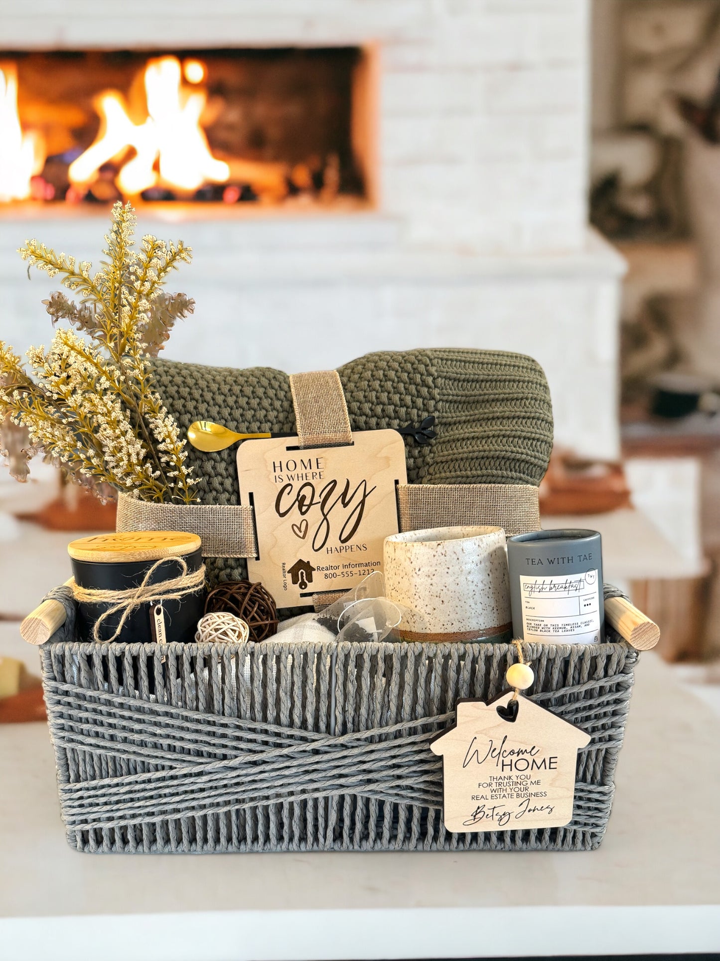 Mid-Size Cozy Basket| Realtor Gift Basket | Welcome Home Gift Basket | Realtor Closing Gift