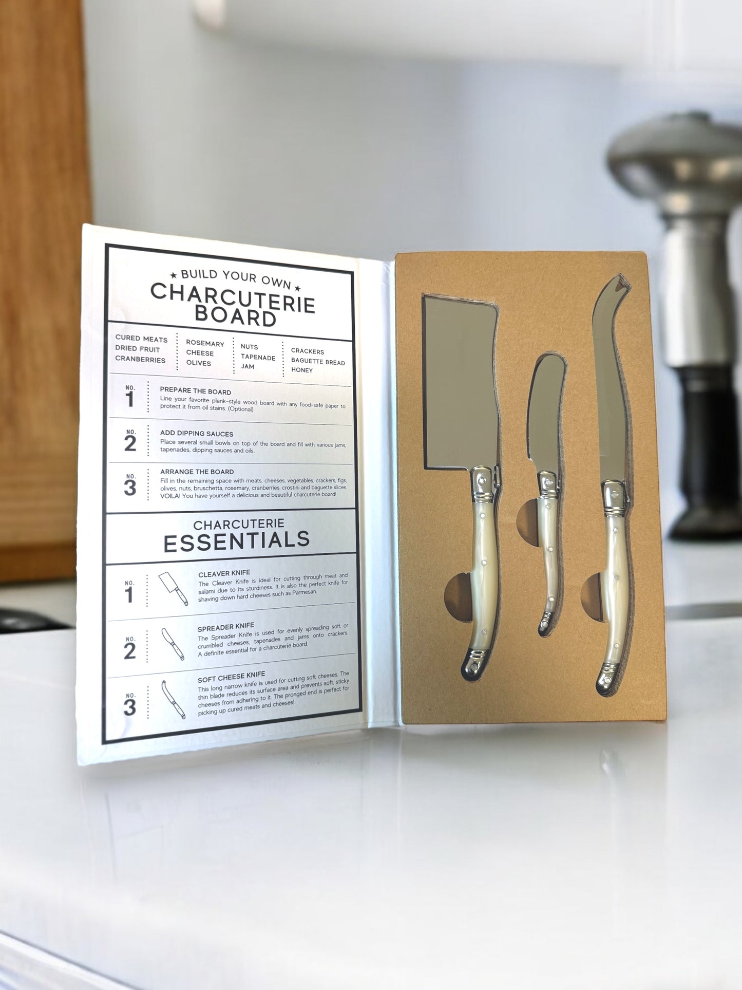 Black Charcuterie Board & Knives Set | Closing Gift | Realtor Closing Gift Set | Charcuterie Gift Set