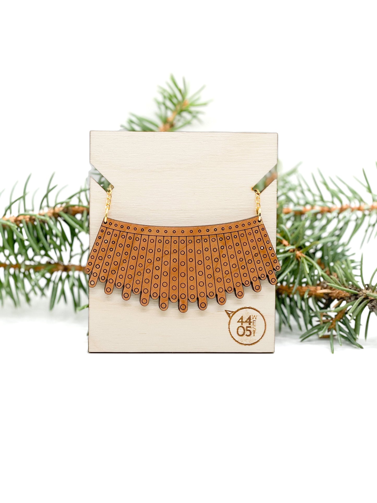 RBG Dissent Collar Necklace, Wood Ruth Bader Ginsburg