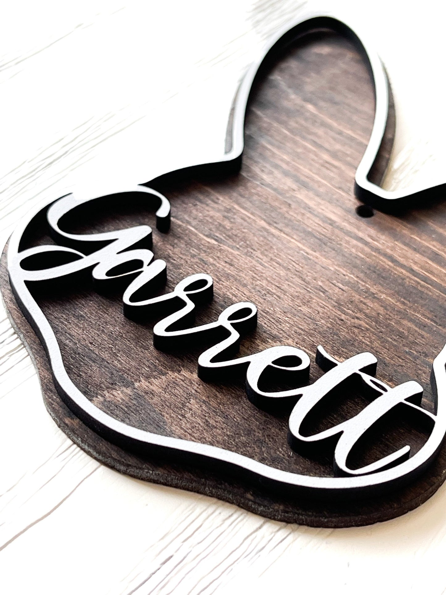 Personalized Easter Basket Tags | Wooden Bunny Tags