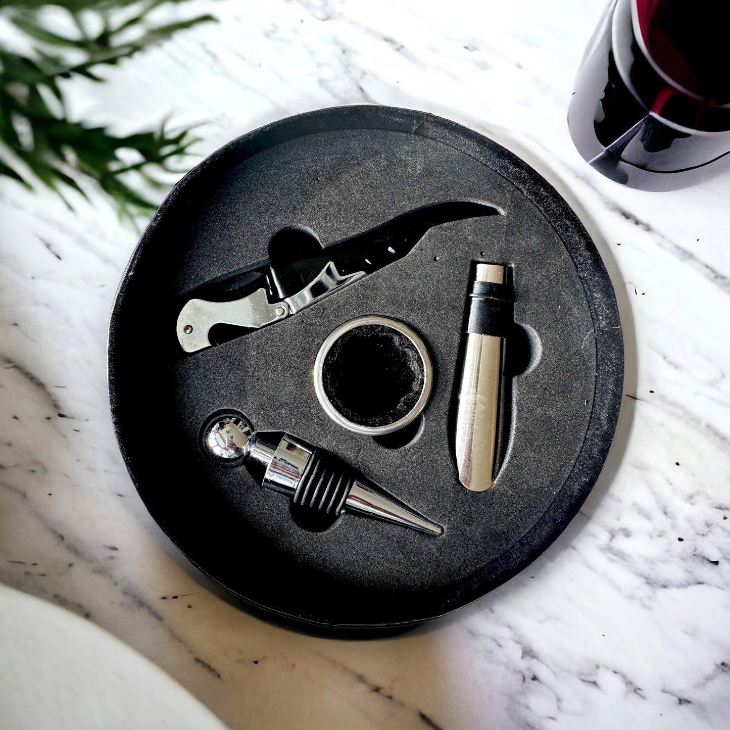 Vegan Leather Wine Tool Set