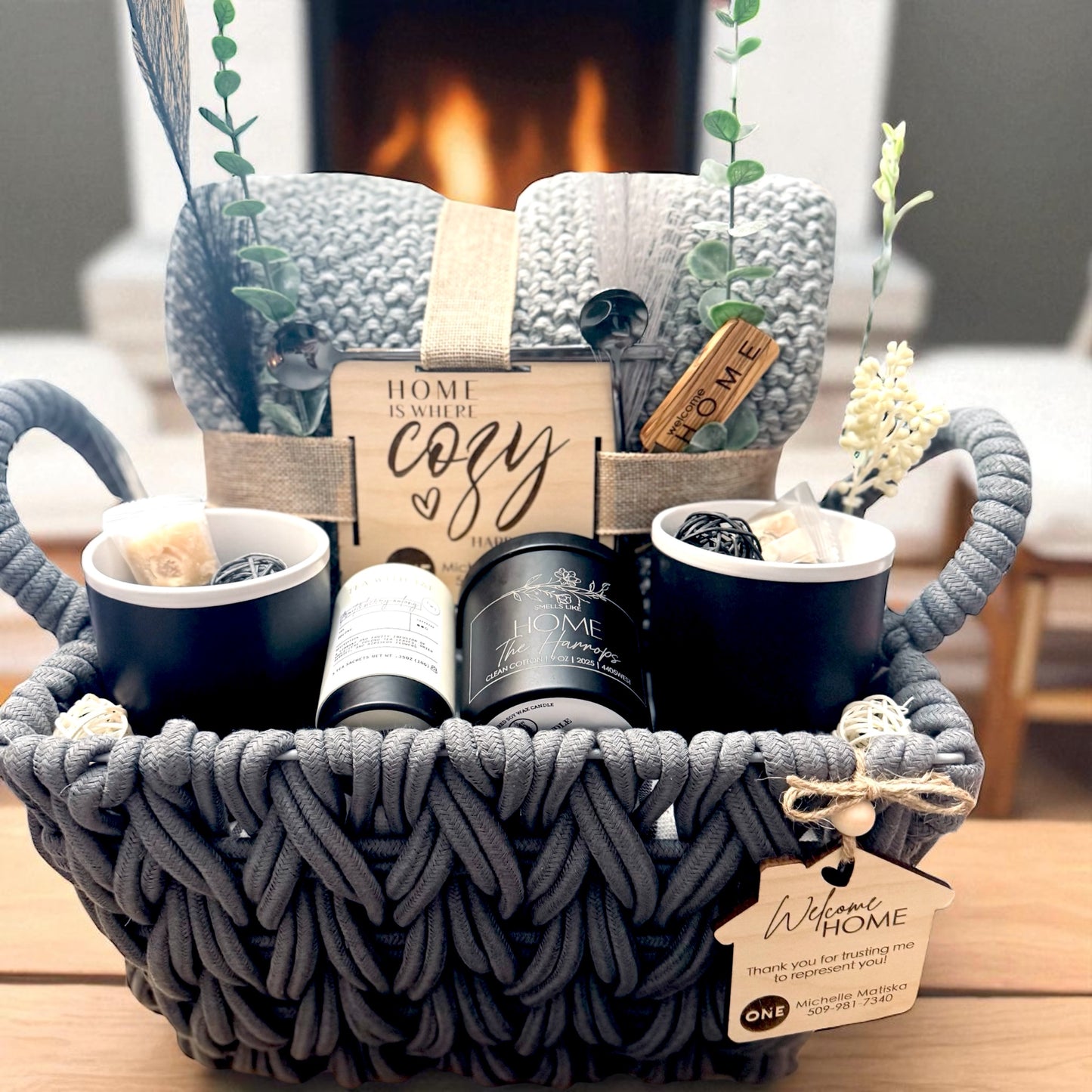 Mid-Size Cozy Basket| Realtor Gift Basket | Welcome Home Gift Basket | Realtor Closing Gift