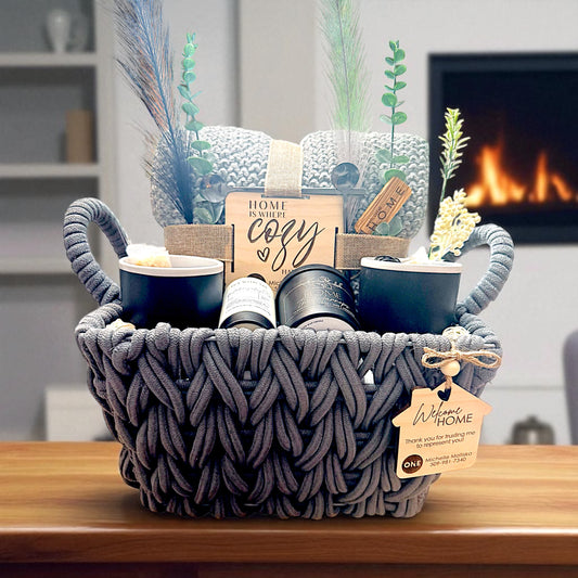 Mid-Size Cozy Basket| Realtor Gift Basket | Welcome Home Gift Basket | Realtor Closing Gift