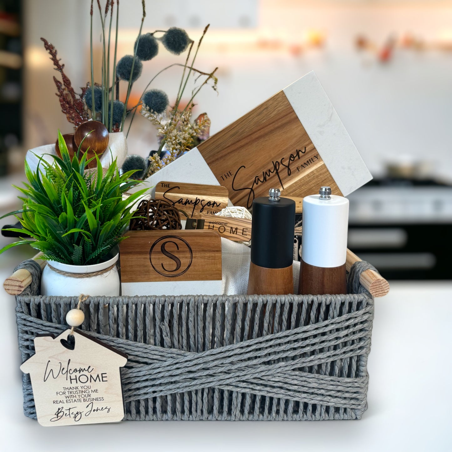 Custom Closing Gift Basket (Mid-Size)| Realtor Gift Basket | Welcome Home Gift Basket | Realtor Closing Gift