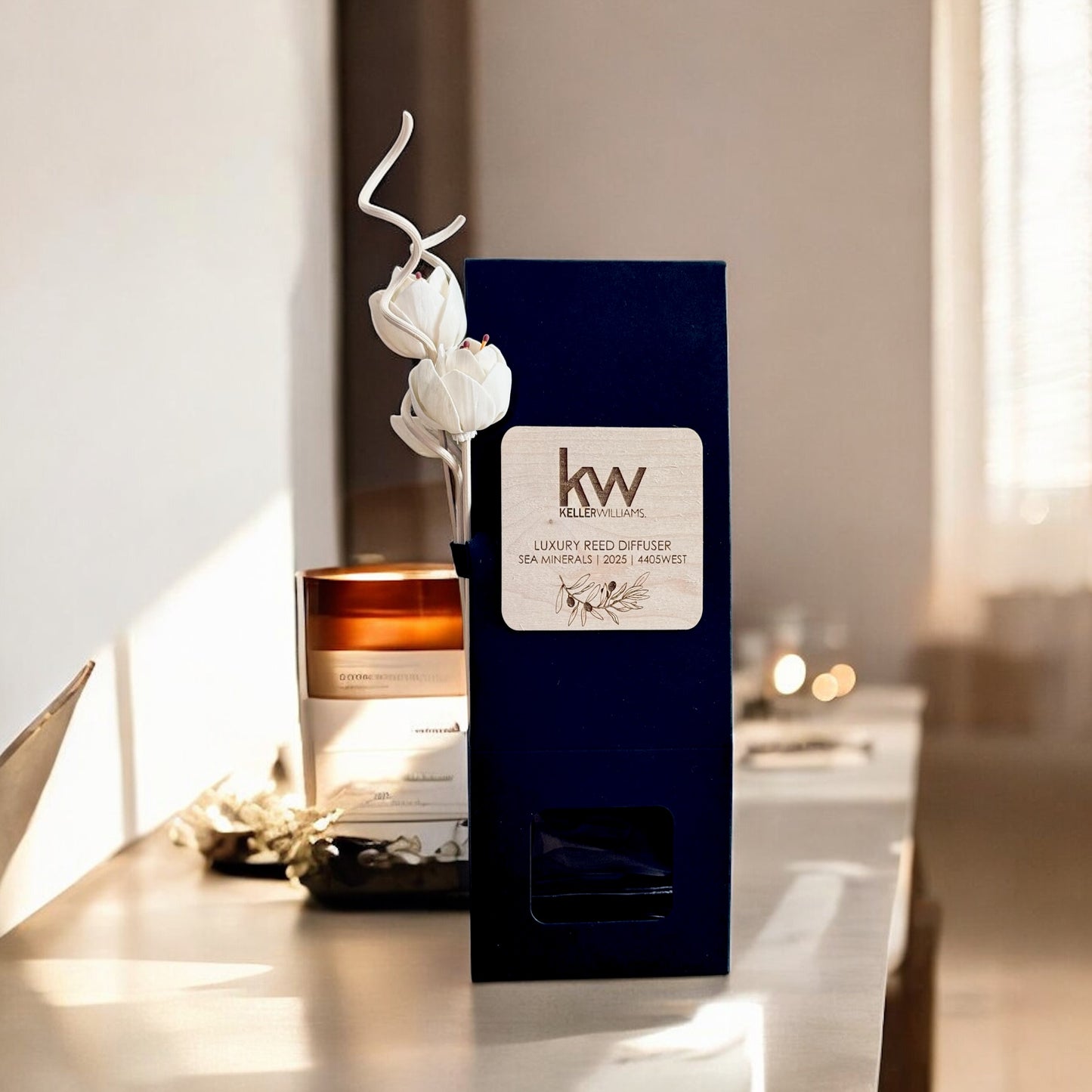 Custom Scented Reed Diffuser & Candle | Closing Gift | Personalized Reed Diffuser | Engraved Candle