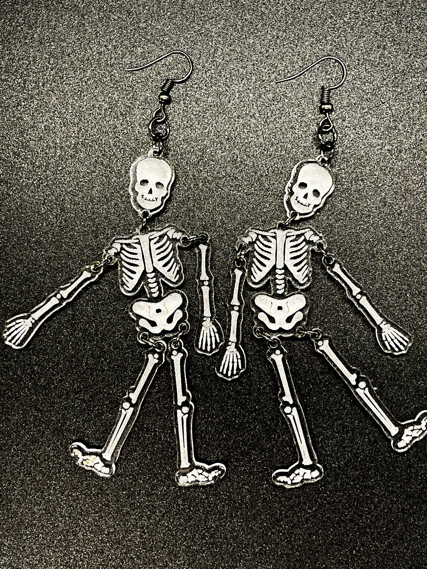 Spooky Skeleton Dangle Earrings | Halloween | Acrylic Skeleton Earrings