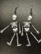 Load image into Gallery viewer, Spooky Skeleton Dangle Earrings | Halloween | Acrylic Skeleton Earrings
