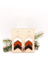 Load image into Gallery viewer, Handcrafted Wood Chevron Earrings, Multicolor
