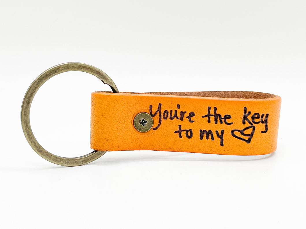 Personalized, Custom Engraved, Leather Keychain - Great Realtor Closing Gift