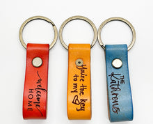 Load image into Gallery viewer, Personalized, Custom Engraved, Leather Keychain - Great Realtor Closing Gift
