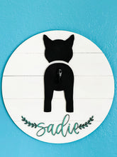 Load image into Gallery viewer, Dog Butt Leash Hook, Personalized, Hanging, Wood
