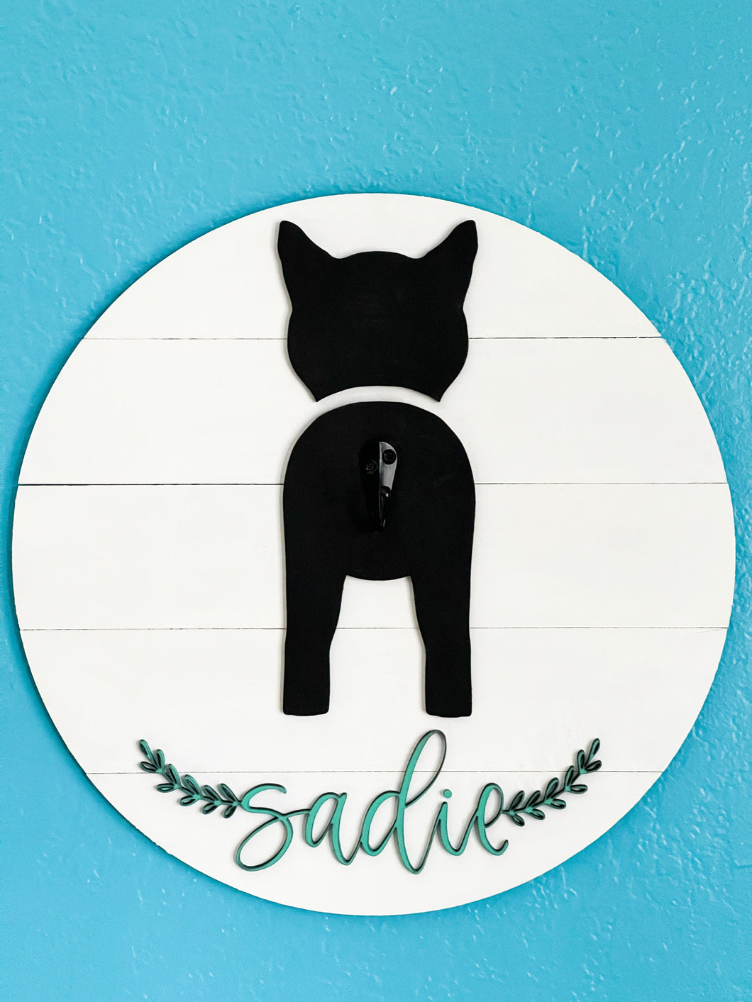 Dog Butt Leash Hook, Personalized, Hanging, Wood