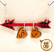 Load image into Gallery viewer, Cupid&#39;s Arrow &amp; Initial Charm Necklace
