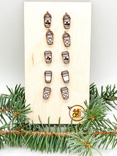 Load image into Gallery viewer, Coffee Stud Earrings; Iced and Hot, Wood
