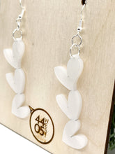 Load image into Gallery viewer, Cuuuute White Heart Stack Drop Dangle Earrings, Acrylic
