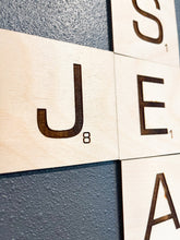 Load image into Gallery viewer, Wood Engraved Scrabble Tile Letters | Family Names
