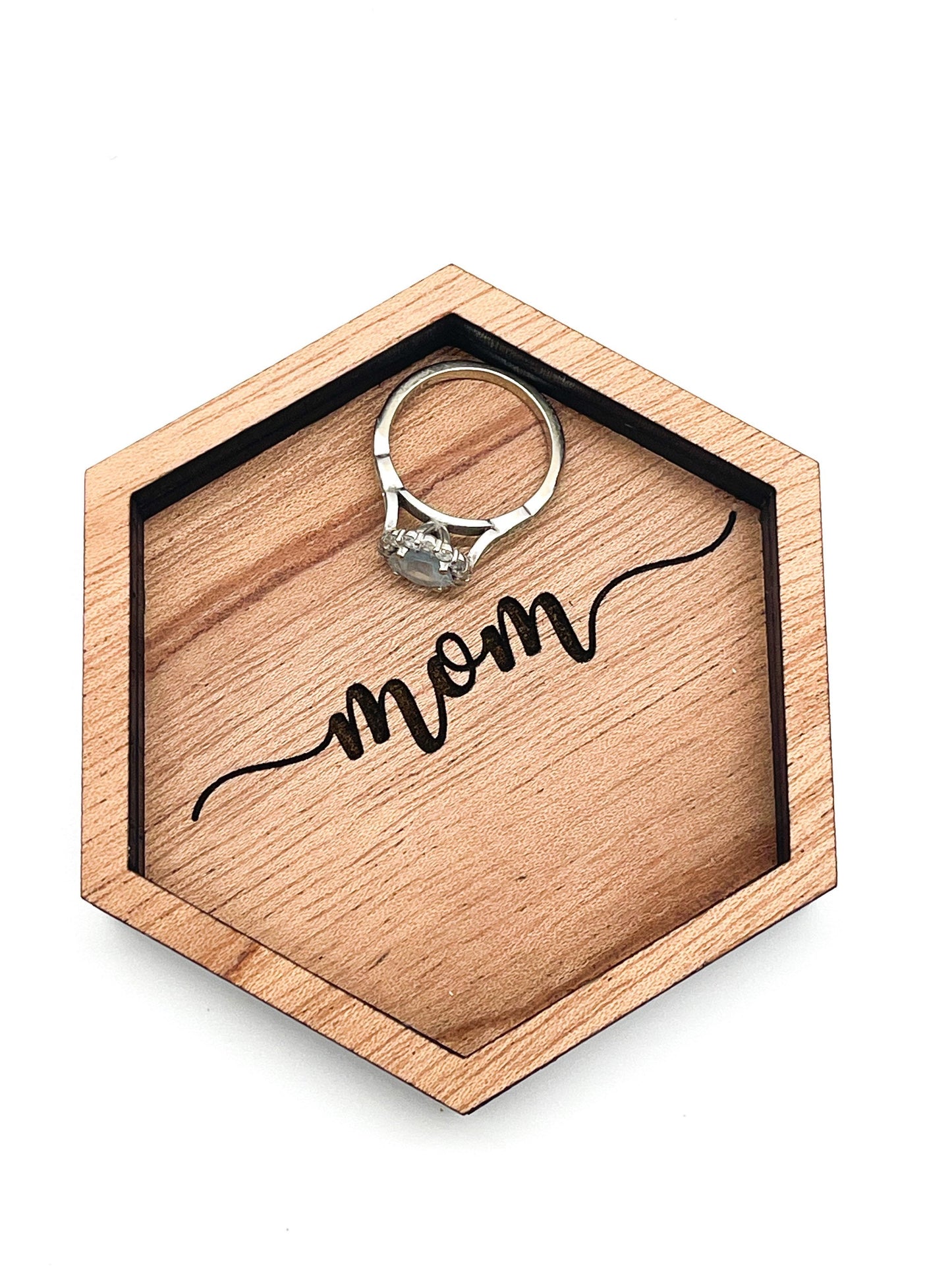 Wood Ring Tray | Jewelry Holder | 3.5” | Mahogany Finish
