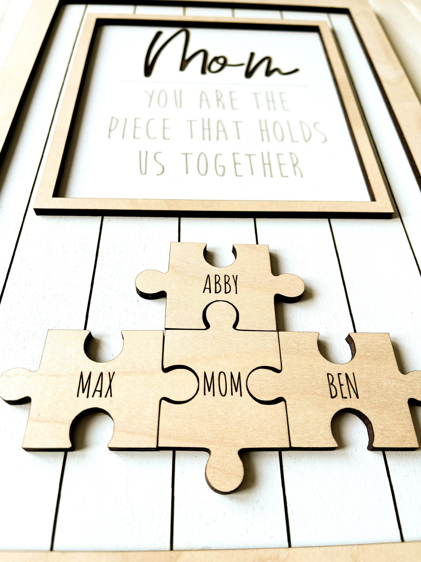 Mom Puzzle Piece Sign | Mother’s Day Sign | Mom Gift