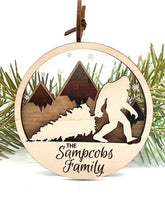 Load image into Gallery viewer, Custom Bigfoot Holiday Ornament; Personalized; A Sasquatch Christmas
