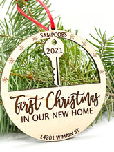 Load image into Gallery viewer, First Christmas in Our Home 2021 Ornament | Personalized Christmas Ornament | New Home Gift | Realtor Ornament Gift
