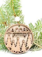 Load image into Gallery viewer, Personalized Wood Christmas Ornament | Holiday Family Name Ornament
