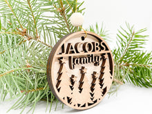 Load image into Gallery viewer, Personalized Wood Christmas Ornament | Holiday Family Name Ornament
