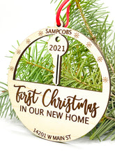 Load image into Gallery viewer, First Christmas in Our Home 2021 Ornament | Personalized Christmas Ornament | New Home Gift | Realtor Ornament Gift

