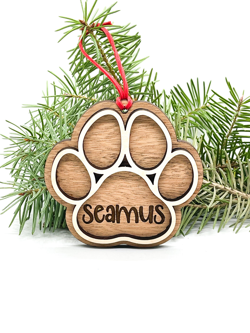 Personalized Paw Print Pet Ornament | Pet Christmas Ornament