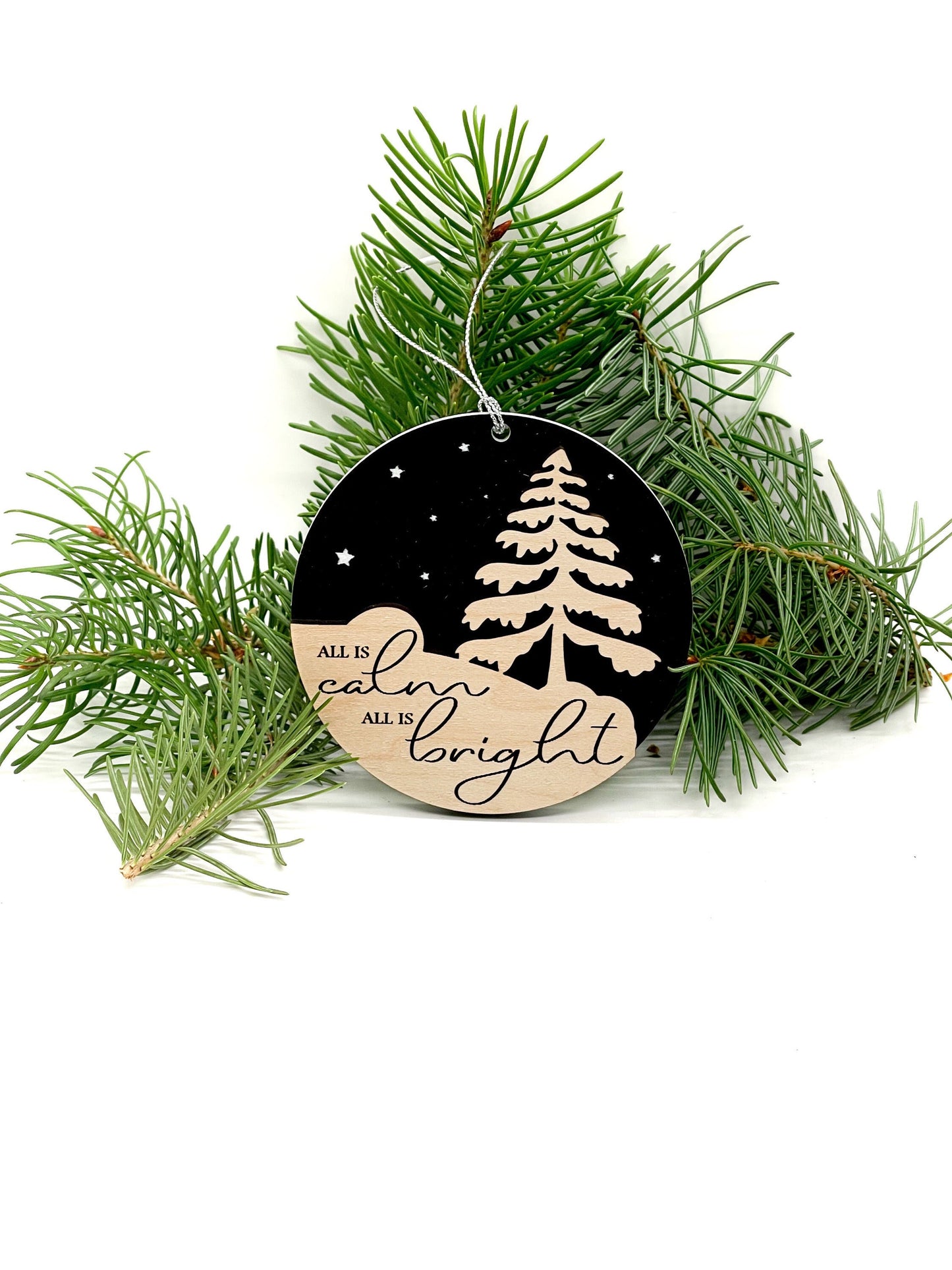All is Calm All is Bright Ornament | Christmas Ornament | Silent Night Ornament