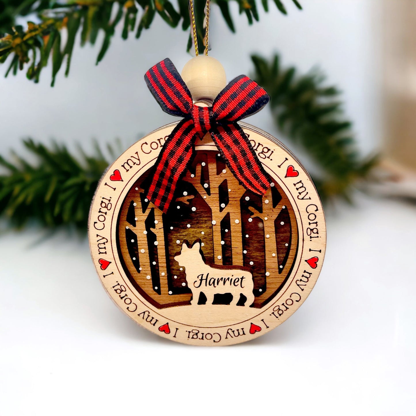 I Love My Pet Ornament | Pet Christmas Ornament | Rescue Dog Ornament