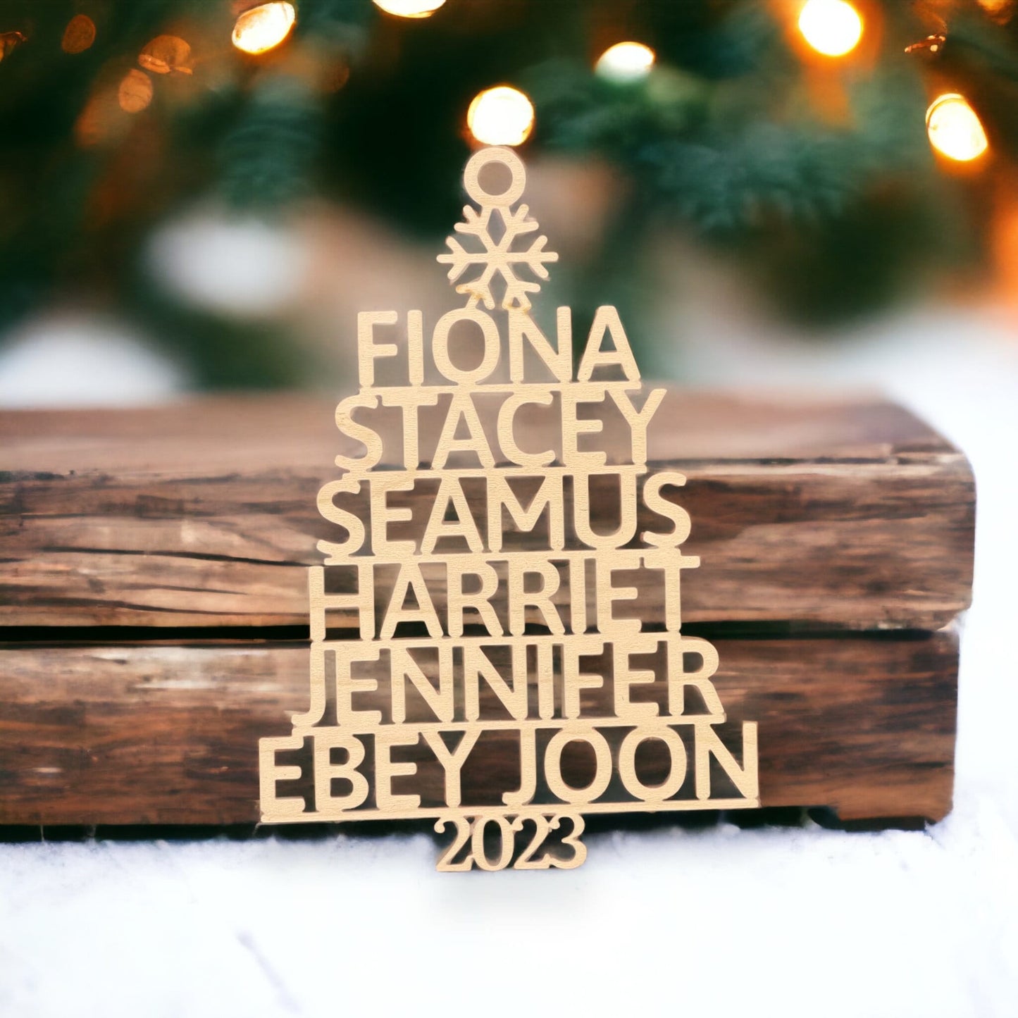 Our Family | Custom Family Name Wooden Ornament | Family Tree Ornament
