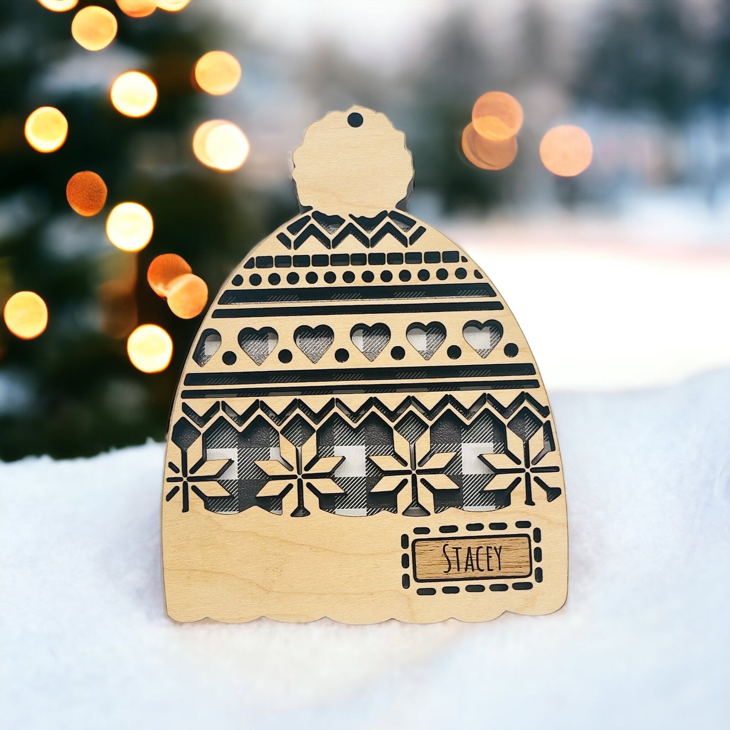 Beanie Ornament | Winter Hat Ornament | Personalized Snow Hat Ornament