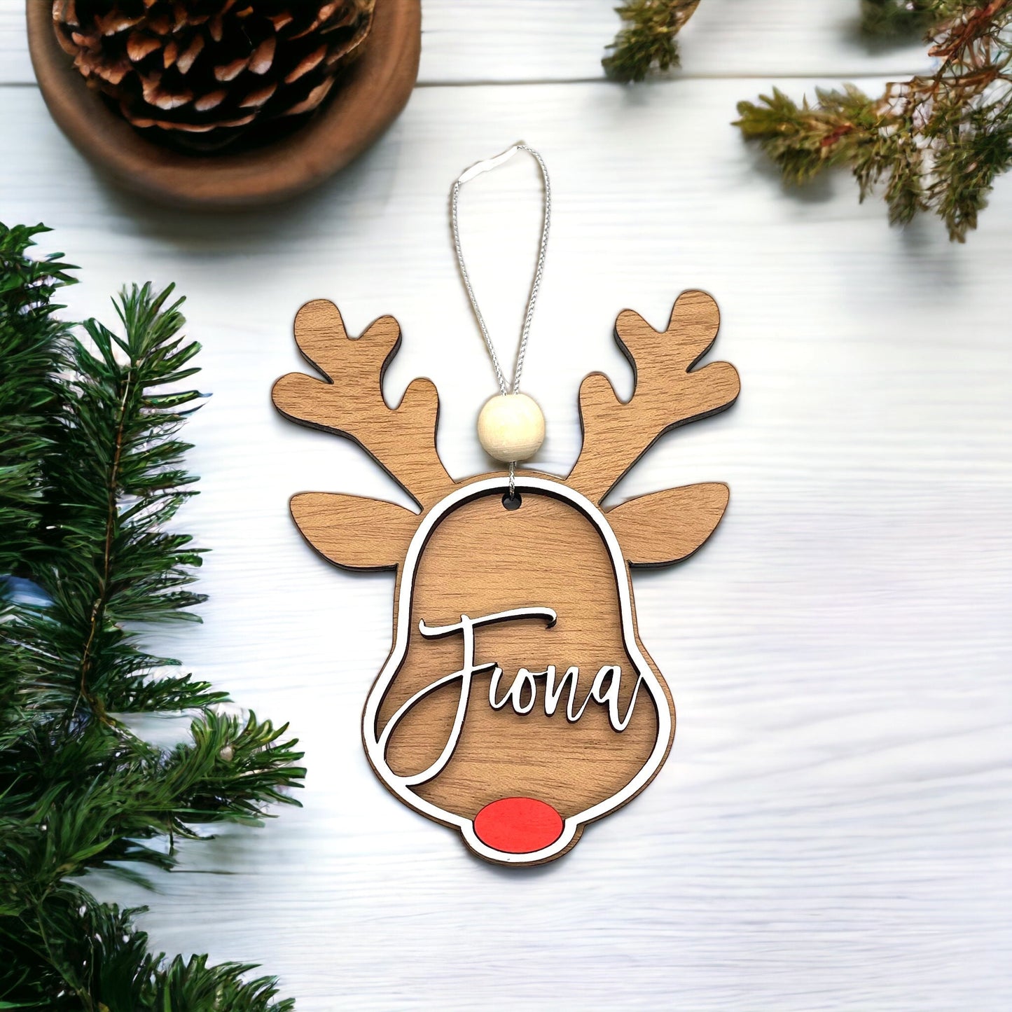 Reindeer Name Ornament | Christmas Reindeer Ornament | Custom Name Reindeer